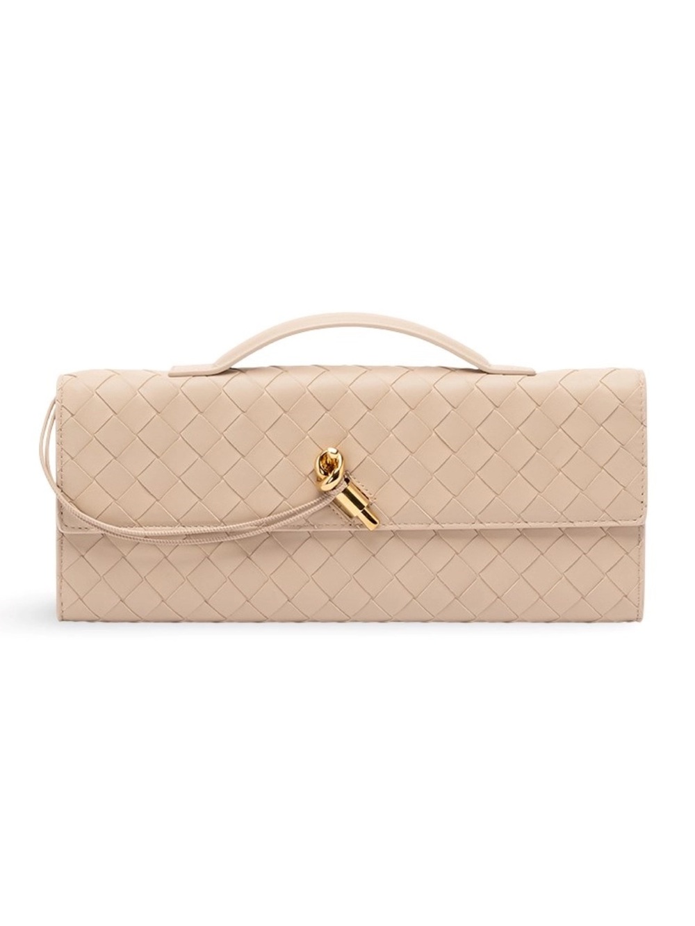 BOTTEGA VENETA Andiamo Intrecciato Leather Clutch Handbag
